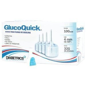 Agujas para plumas de insulina GlucoQuick Caja x 100 und